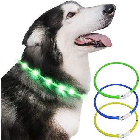 Collier lumineux en silicone pour animaux de compagnie (vert)