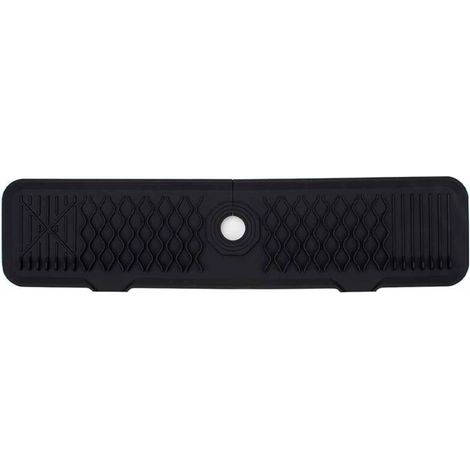 Tapis de robinet en silicone, protection anti-éclaboussures pour robinet d'évier, tapis de comptoir pour évier de cuisine et de salle de bain (noir, 61 cm)