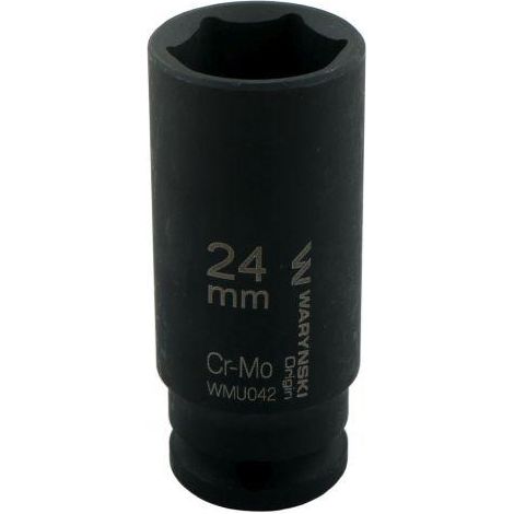 Sechskant-Kraft-Stecknuss lang 1/2" Waryński 24 mm CrMo DIN 3129 (1/5)