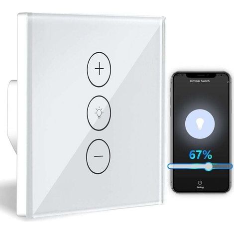 WLAN-Dimmerschalter mit Prozentsteuerung und Timerfunktion, WLAN-sprachgesteuerter Einbauleuchtendimmer (1/4)