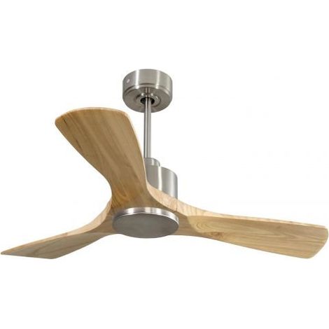 Modulo Ventilateur de plafond pour chambres chrome et bois massif clair 10 à 25 m² KLDC3SlimP6Sw (1/5)