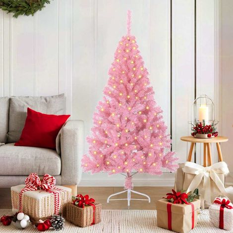 Künstlicher vorbeleuchteter Weihnachtsbaum Rosa 150 cm PVC
