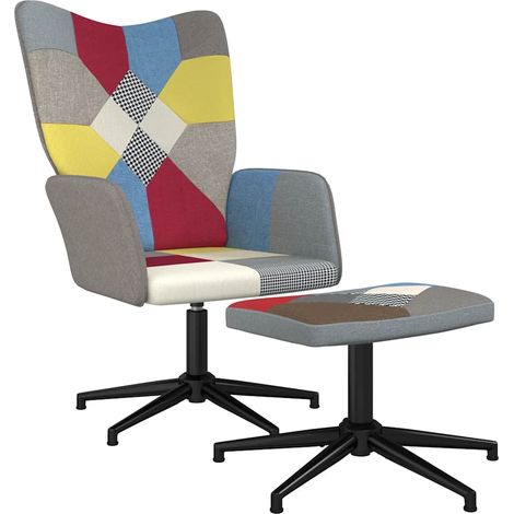 Maison Exclusive - Relaxsessel mit Hocker Patchwork Stoff