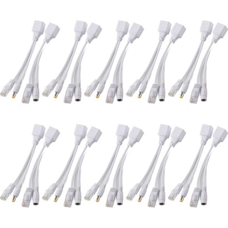 Adaptateur injecteur séparateur POE RJ45 pour caméra IP, 10 câbles, DC 12V, dimensions compactes (1/5)