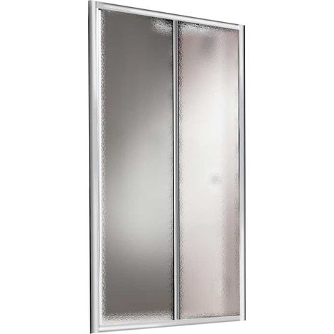 "PORTA DOCCIA A 1 ANTA FISSA E 1 SCORREVOLE """"SMERALDA"""" STAMPATO C Sp.3 mm P.CROMO 118-123 - Ap. 53 cm"