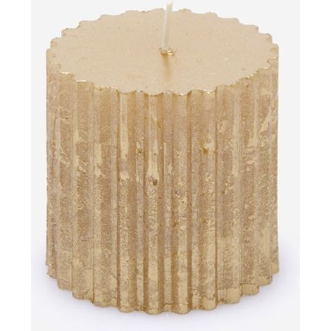 EDG Enzo De Gasperi Candela Moccolo Ingranaggi H 8 Cm D 8 Cm Light Gold
