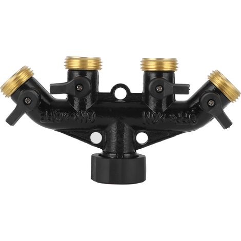 Adaptateur de connecteur de robinet de séparateur de tuyau d'eau à 4 voies pour le fil américain d'irrigation agricole (1/5)
