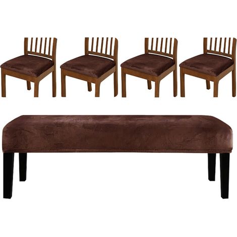 Set di copripanchine facili da montare, 5 pezzi marroni