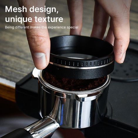 Ortviai Anneau de dosage magnétique pour porte-filtre expresso 54 mm en alliage d’aluminium avec texture diamant et 6 aimants (1/4)