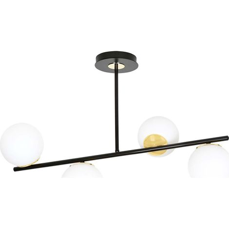 Plafoniera Contemporaneo Vishnu Acciaio Nero 6 Luci E14 Ip20 (1/5)