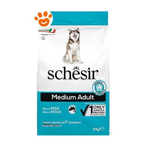 Schesir Dog Medium Adult Mantenimento Pesce - Schesir Dog Medium Adult Mantenimento Pesce - Sacco Da 12 Kg (1/5)