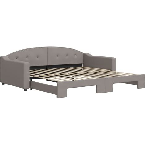 Maison Exclusive - Tagesbett Ausziehbar Taupe 100x200 cm Stoff