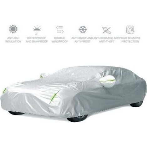 Housse de Protection pour Voiture 490x180x150 cm - Bâche Imperméable et Anti-UV avec Œillets de Fixation - Pour Extérieur et Intérieur (1/4)