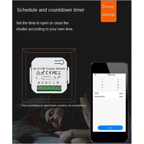 Tuya WiFi Smart Curtain Switch Jalousien- und Rollladenmotor RF433,92 MHz