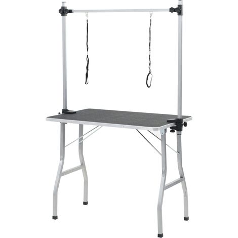 Mesa de baño para perros, gatos y mascotas ajustable 2 lazos vidaXL