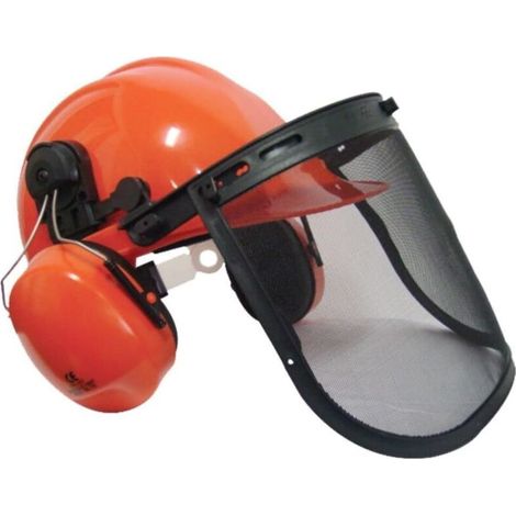 Casque de protection complet,débroussailleuse, avec oreillettes anti-bruit (1/3)