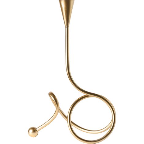 Portavelas con estructura de metal 40 cm moderno estilo glamuroso dorado Arouca (1/5)