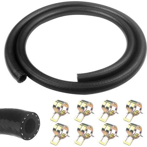 Meter Kraftstoffschlauch, 8 mm Innendurchmesser, Dieselkraftstoffleitung, Kraftstoffschlauch mit 8 Schlauchschellen, Kraftstoffschlauch für LKW, PKW, Traktor oder Kleinmotor (1/5)