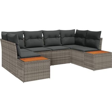 Maison Exclusive - Gartensofa-set mit Kissen mit Speicher 6 pcs G