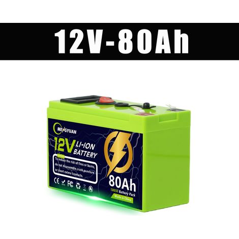New 12V 150Ah lithium iron phosphate battery with integrated display and housing suitable for various scenarios - 80AH - 12.6V