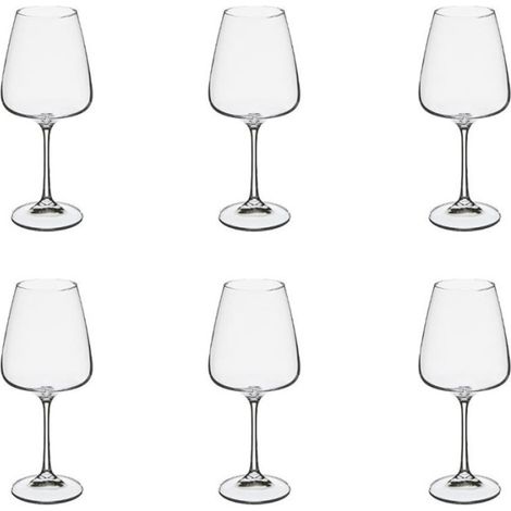 Lot de 6 verres à eau cristallin 45cl – Forme ronde – Passage au lave-vaisselle – Transparent – Secret De Gourmet