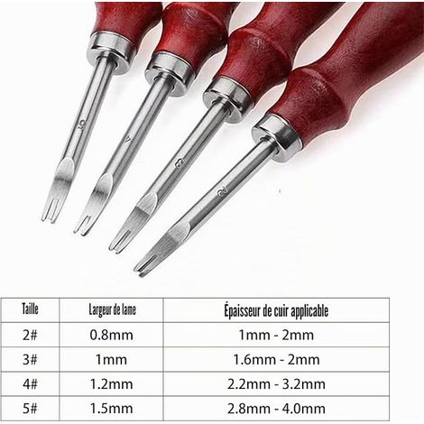 Leather Edge Trimmer, Leather Chamfer for Leather Working, Leather Edging Tools with Wood Handle for Leather Cutting Craft (1/3)
