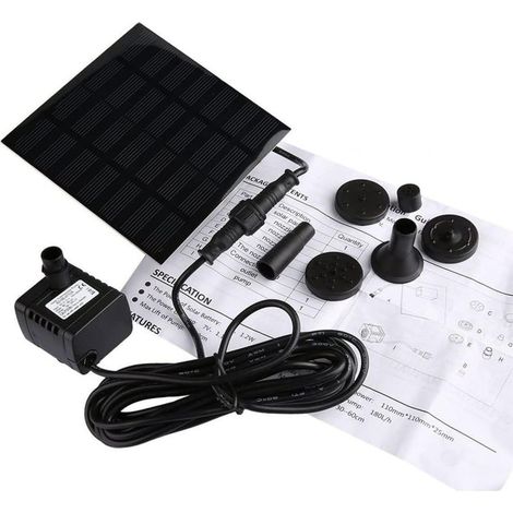 Pompe solaire miniature 7V pompe solaire fontaine de jardin étang pour hauteur Circulation d'eau étang fontaine d'eau Max 70cm (1/5)