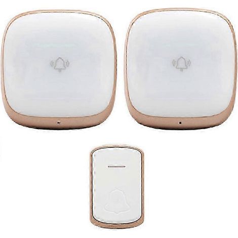 Sonnette sans fil B209 pour la maison avec lumière colorée, télécommande, sonnette intelligente, 1 émetteur + 2 récepteurs (Version A) (1/5)