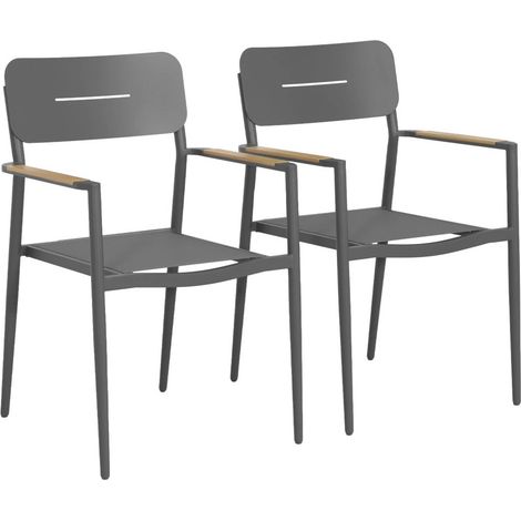 sweeek - 2er-Set Gartenstühle aus Aluminium und Textilene
