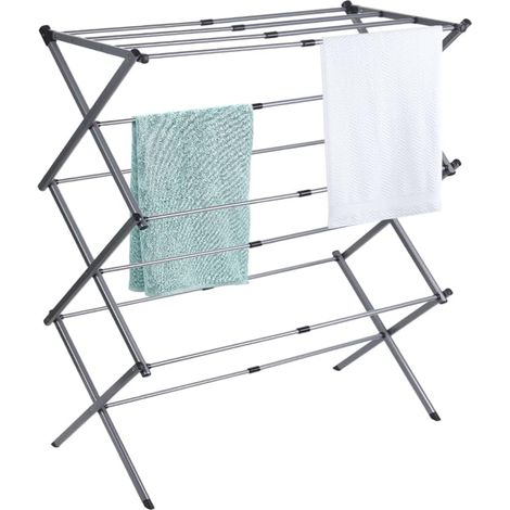 Foldable Clothes Airer, Expandable Indoor and Outdoor Clothes Airer, Tower Drying Rack for Small Spaces, Easy Assembly, (43-75) x 37 x 105 cm, Grey (1/5)