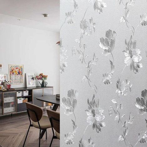 Pellicola oscurante antiriflesso per finestre con motivo floreale di fenice, adesiva statica (100x200 cm) per la privacy. (1/5)