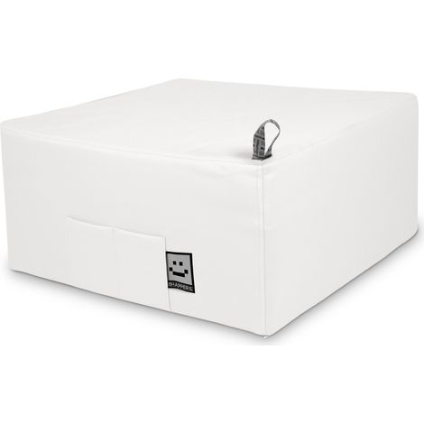 Pouf Lit 1 place Similicuir Indoor Blanc Happers Unique Blanc