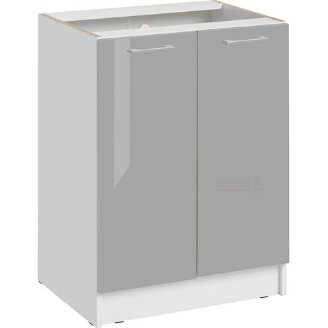 Mobile base da cucina Eco Grigio Brillante a 2 ante L 60 cm (1/5)