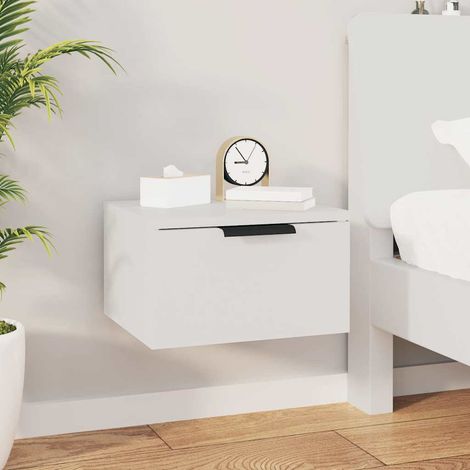 Table de chevet murale-Table de nuit suspendue blanc 34x30x20 cm 141043 (1/5)