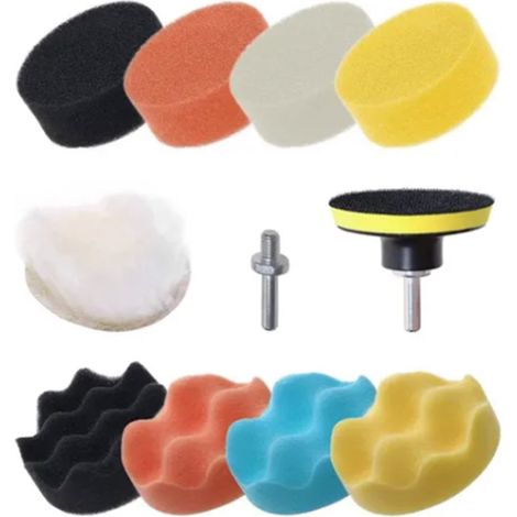 Disque éponge triangulaire pour polissage de voiture, polisseuse, cire, lustrage, nettoyage, adaptateur pour perceuse (1/5)