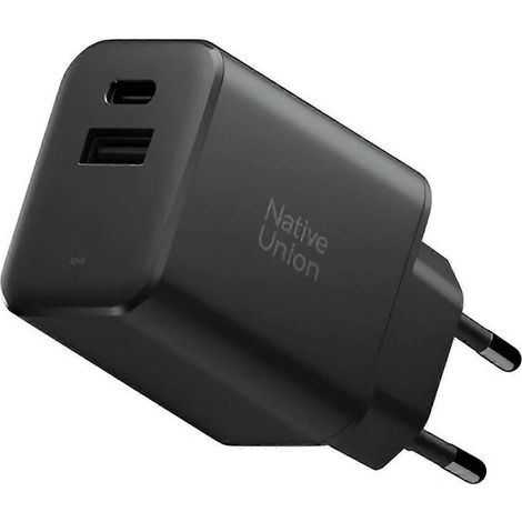 Compatible avec le chargeur mural GaN double port USB-C/USB-A de 45 W, prend en charge la charge rapide PD, noir. (1/5)