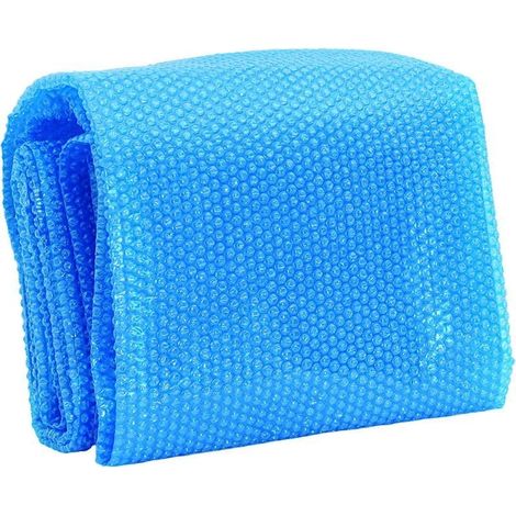 Film solaire pour piscine ronde en polyéthylène, diamètre 381 cm, couleur bleue, protection UV, économie d’eau et de chaleur (1/5)