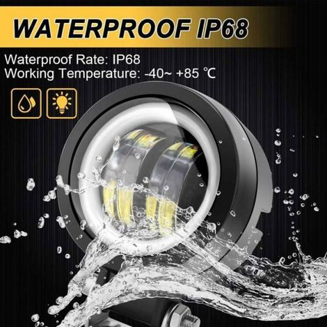 Phares antibrouillard LED 20W, oeil d'ange, étanche, pour camion SUV ATV moto tracteur bateau, offroad (1/4)