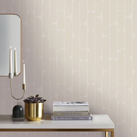 Papier peint intissé Géo Rétro 1005 x 52cm Beige rosé (1/5)