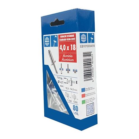 RIVET BLISTER 80 U - 4X18 MM