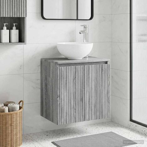 Vanidad con Lavabo de Pared  gris 49,5 x 41 x 64,5 cm