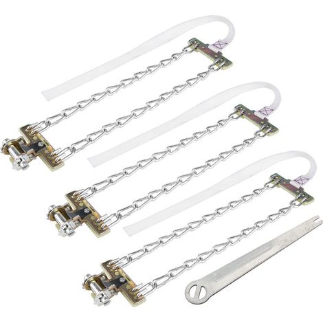 3 pièces 235-285mm anti-dérapant boue glace neige chane de pneu hiver sécurité ceinture de pneu pour voiture camion SUV (1/5)