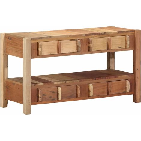 Mobile porta TV rettangolare moderno con 4 cassetti per riporre in modo pratico in soggiorno 83 x 33 x 46 cm in legno riciclato marrone 020057921