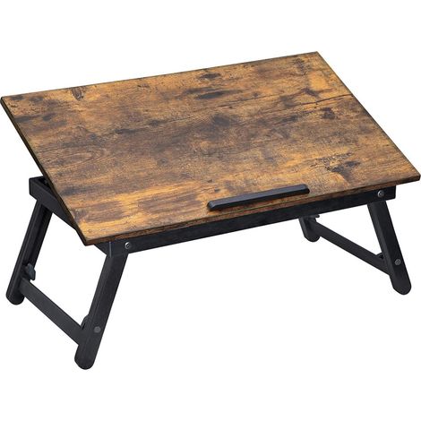 Tavolino Pieghevole per Laptop con Piano Inclinabile Stile Rustico (1/5)