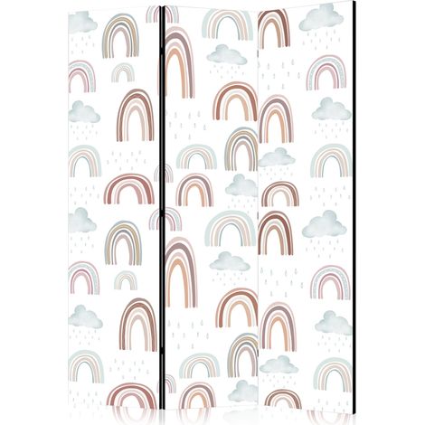 Biombo artgeist rainbows and clouds plegable doble cara 135x172 cm