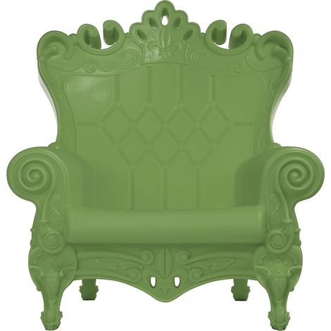 Queen of Love Verde malva poltrona design originale Slide colorata moderna barocca regina