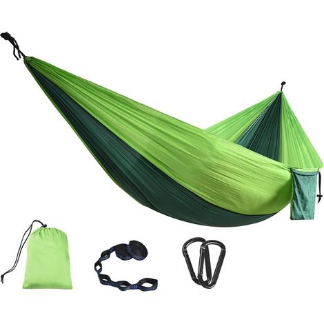 Camping Hängematte 270x140cm, 300kg Traglast, ultraleicht Nylon, inkl. Gurte & Karabiner (1/5)