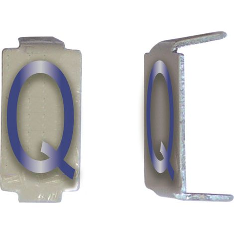 Lot 25 lettres Q 6x11 Alu ivoire/bleu MICHAUD CD038