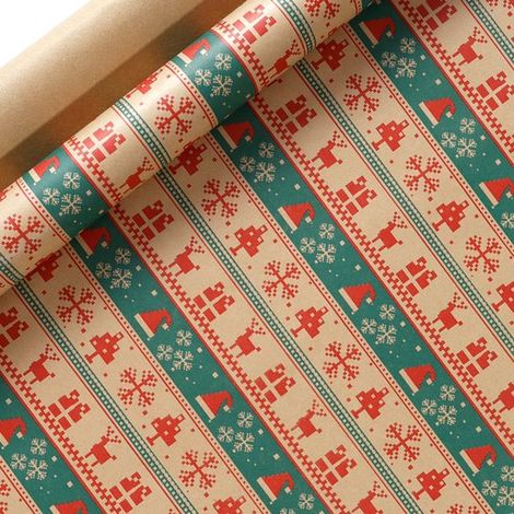 Rouleaux de papier cadeau de Noël - 43 cm x 3 m/rouleau - Parfaits pour emballer les cadeaux de Noël et décorer les fêtes. (1/5)