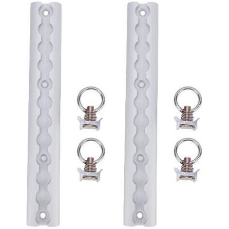 Rail d'arrimage en aluminium en forme de L, épaisseur 304 mm, avec 4 anneaux ronds, pour motos, quads, motos tout-terrain et pick-ups (argenté). (1/5)